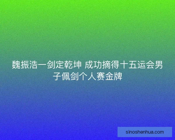 魏振浩一剑定乾坤 成功摘得十五运会男子佩剑个人赛金牌 魏振浩一剑定乾坤 成功摘得十五运会男子佩剑个人赛金牌